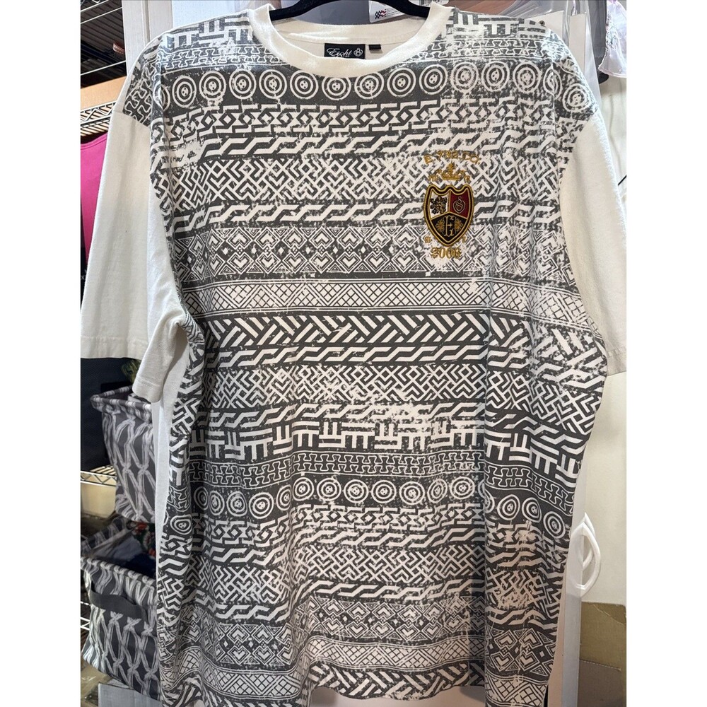 BIG & TALL Eight 732 Crewneck Graphic TShirt Size 3XL White /Grey EUC